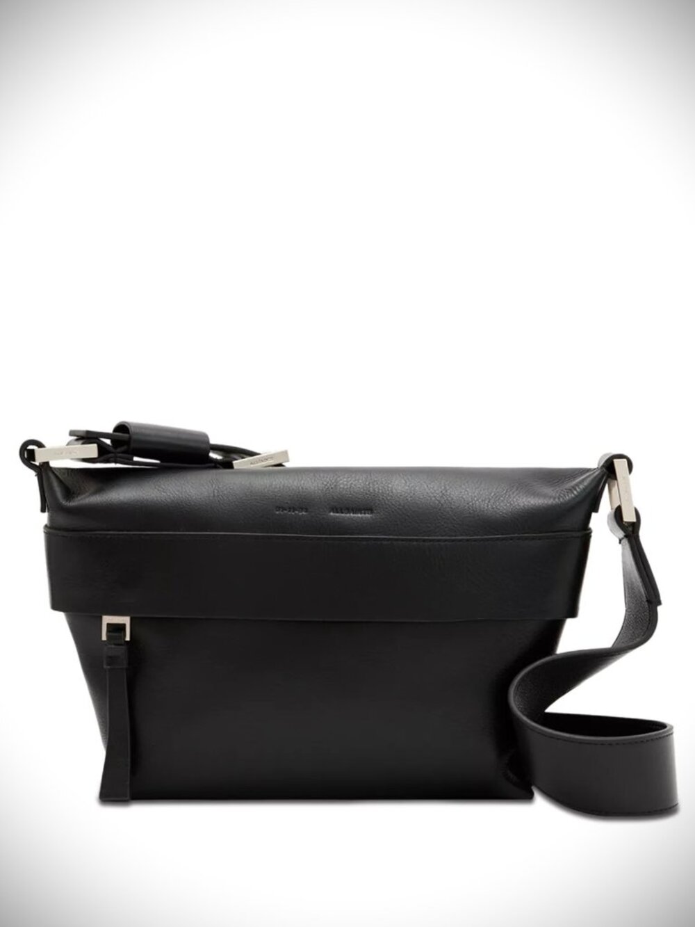 ALLSAINTS Colette Super Soft Black Color Leather Crossbody Bag